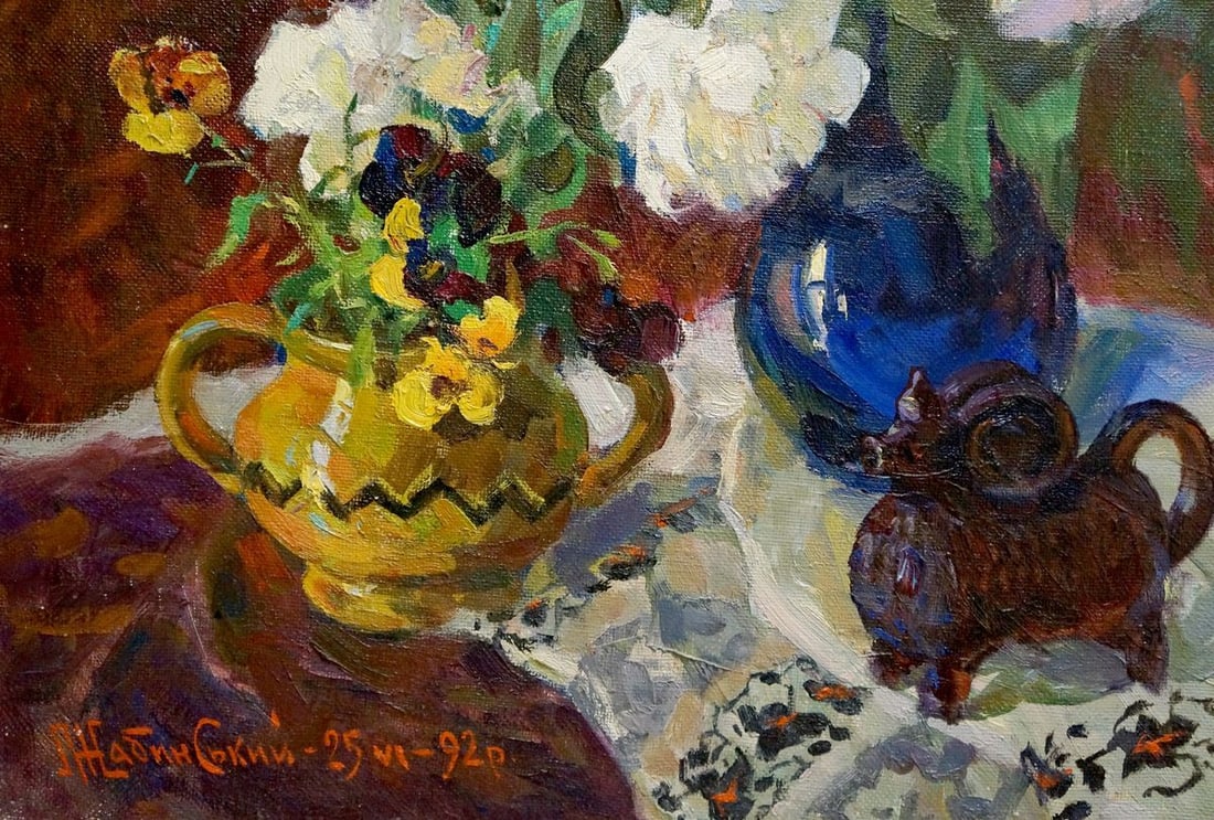 Oil painting Flowers Zhabinsky Leonid Andreevich - 2