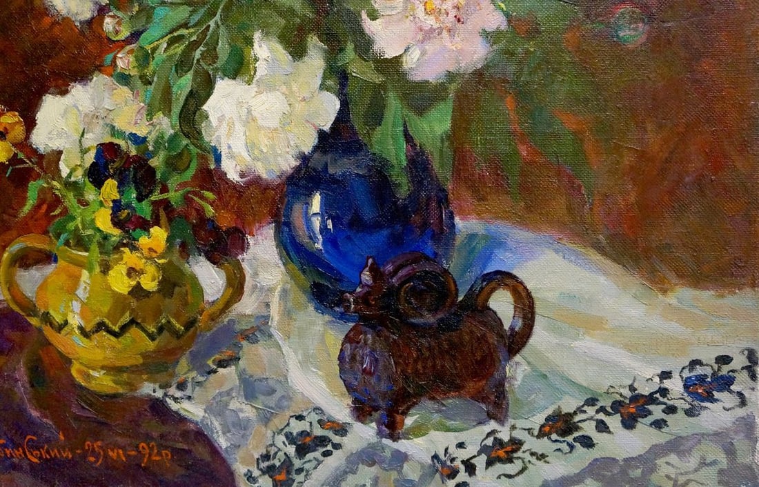 Oil painting Flowers Zhabinsky Leonid Andreevich - 5