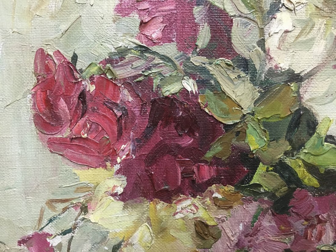 Oil painting Peter Kuzmich Stolyarenko Flowers - 4