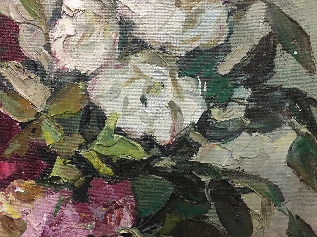 Oil painting Peter Kuzmich Stolyarenko Flowers - 5