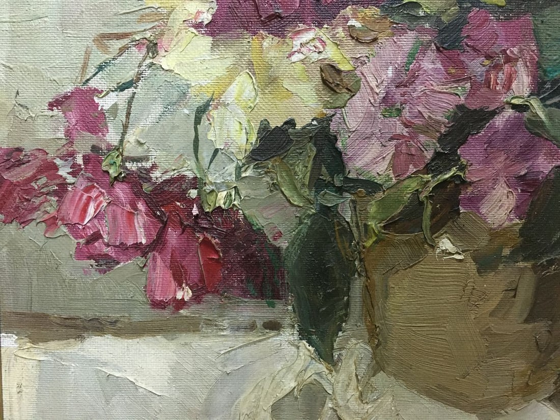 Oil painting Peter Kuzmich Stolyarenko Flowers - 6