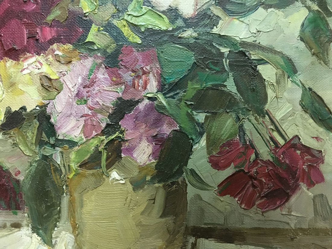 Oil painting Peter Kuzmich Stolyarenko Flowers - 7