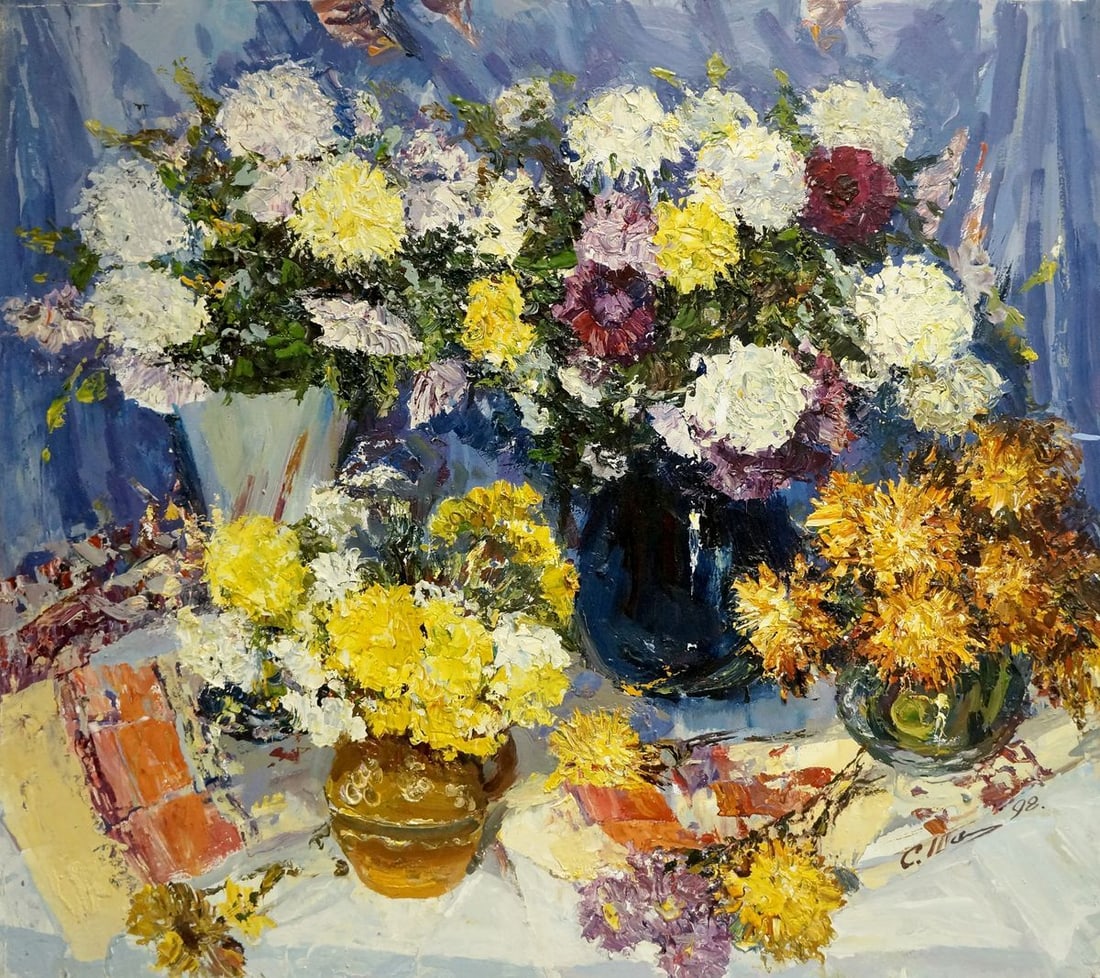 Oil painting Still life Shapovalov Sergey Gavrilovich: Title: Oil painting Still life Shapovalov Sergey Gavrilovich Description: Vern 902 *** ABOUT THIS PAINTING *** * TITLE: "Still life" * ARTISTS: Shapovalov Sergey Gavrilovich * SIZE: 74x81 cm/'29.13x31