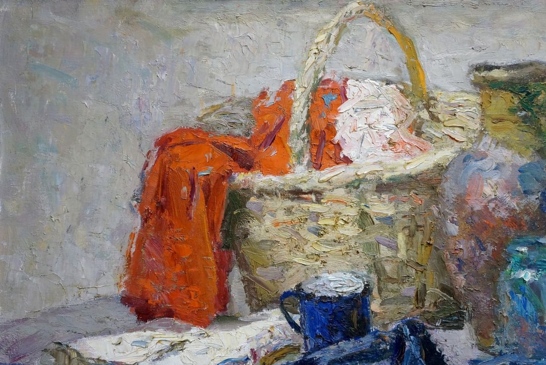 Oil painting Clothes in basket Golub Stepan Filippovich - 3