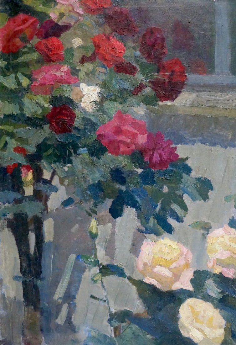 Oil painting Red and white roses Pokulity Konstantin Ivanovich (1 of 8)