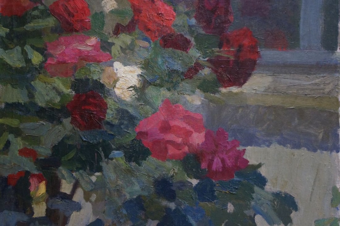 Oil painting Red and white roses Pokulity Konstantin Ivanovich - 5