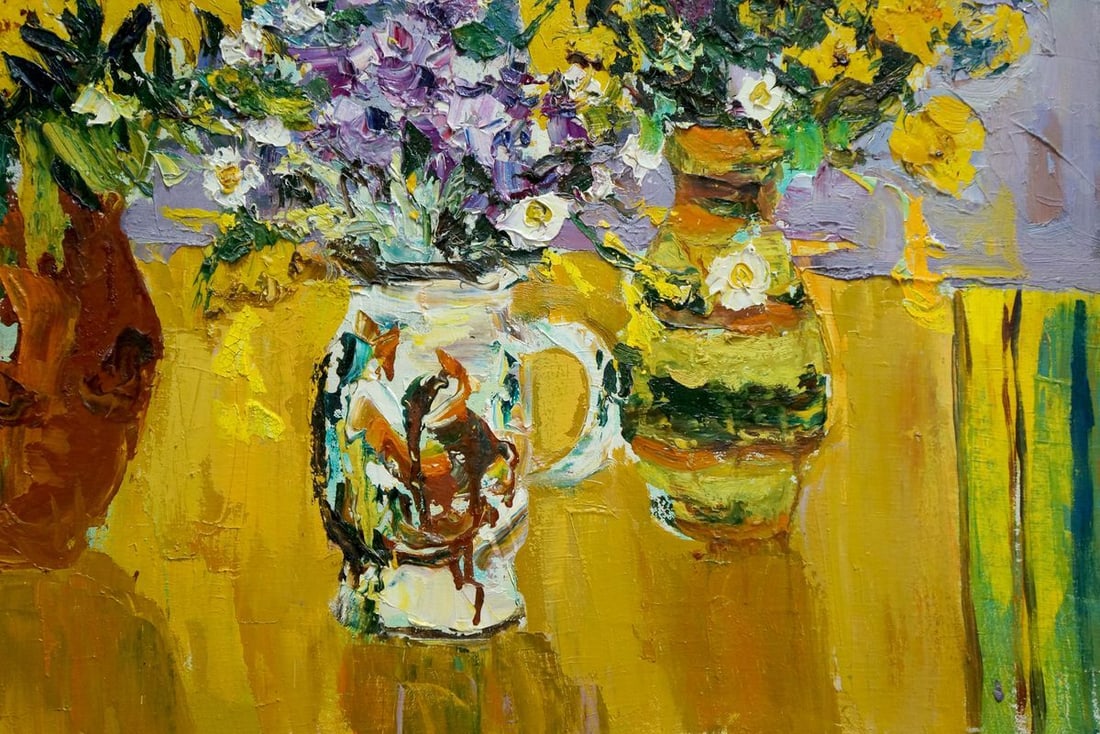 Oil painting Daisies and lilacs Mandrikova - Donchik Nadezhda Alekseevna - 5