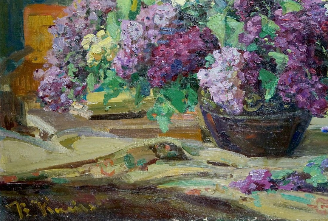 Oil painting Lilac bouquet Kisel Ivan Gordeevich - 2