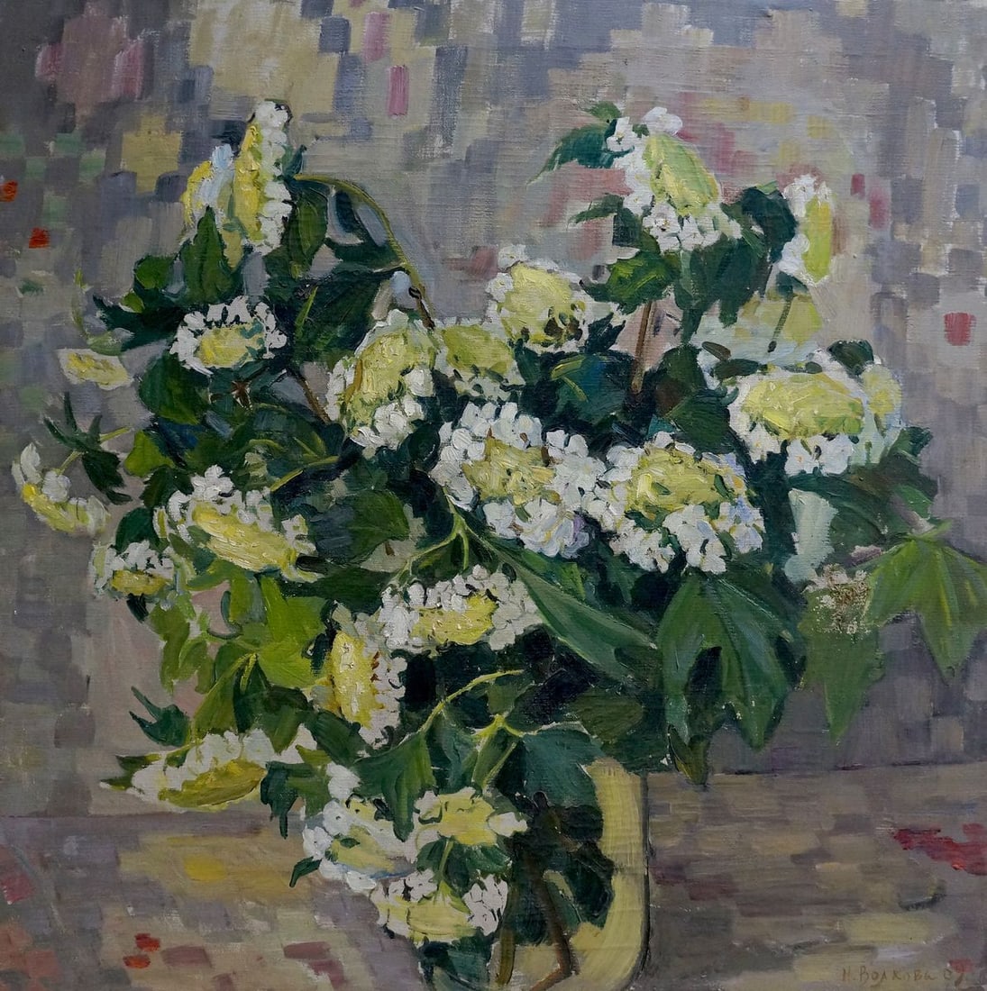 Oil painting Viburnum is blooming Volkova Nina Pavlovna (1 of 8)