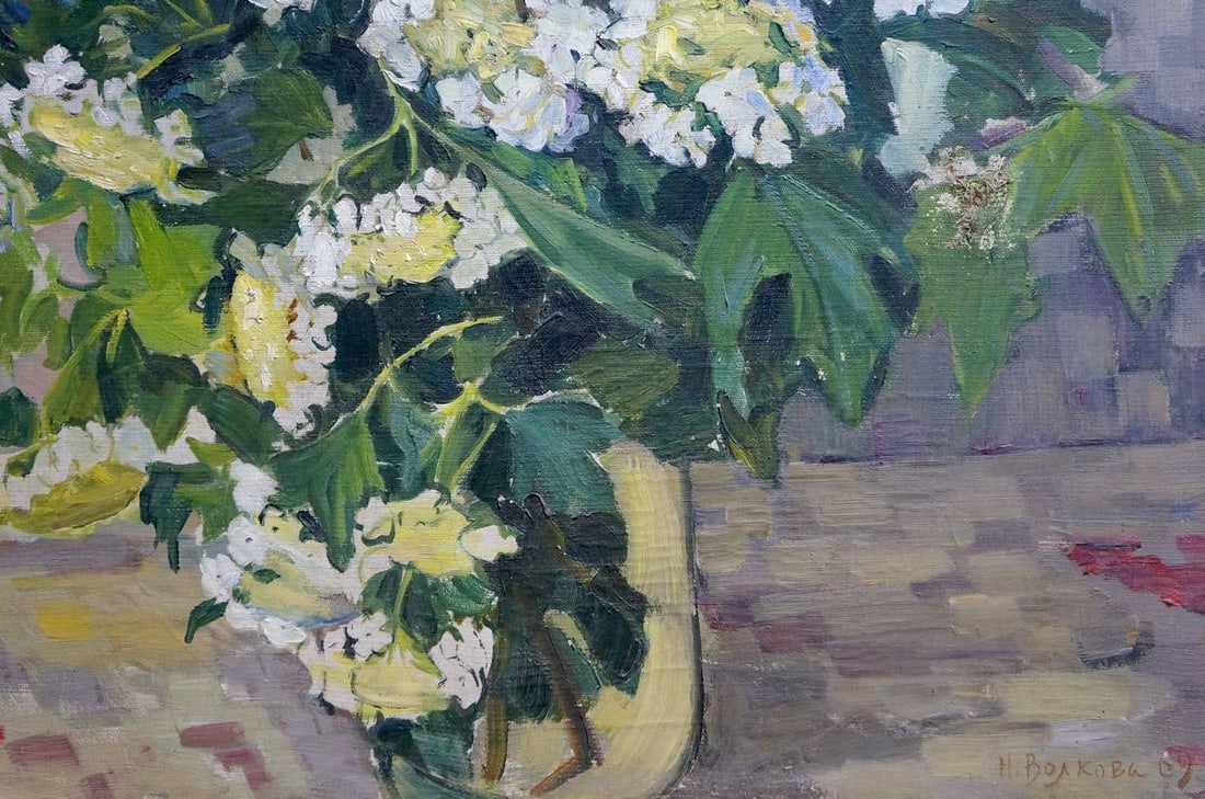 Oil painting Viburnum is blooming Volkova Nina Pavlovna - 5