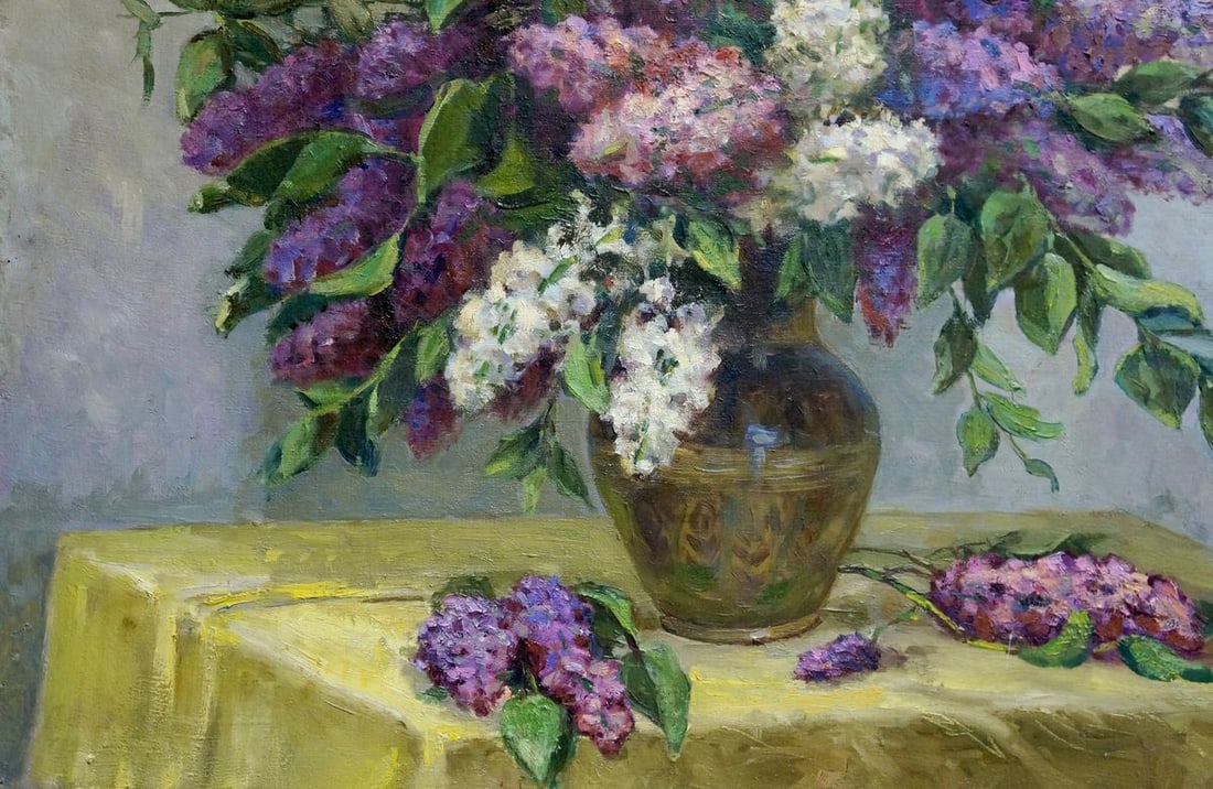 Oil painting Lilac bouquet Krasnov N.G. - 2