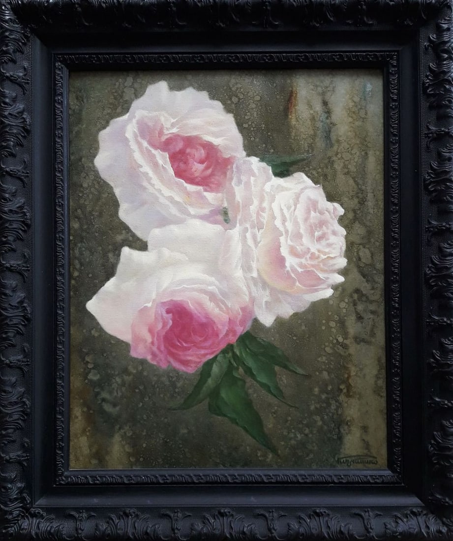Oil painting Delicate roses Vasily Korkishko