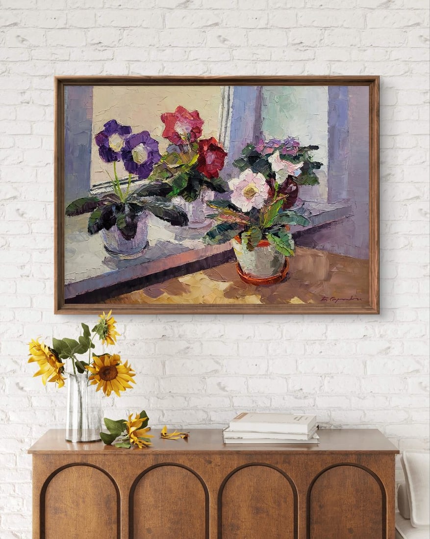 ?il painting Gloxinia in a vase Boris Serdyuk - 3