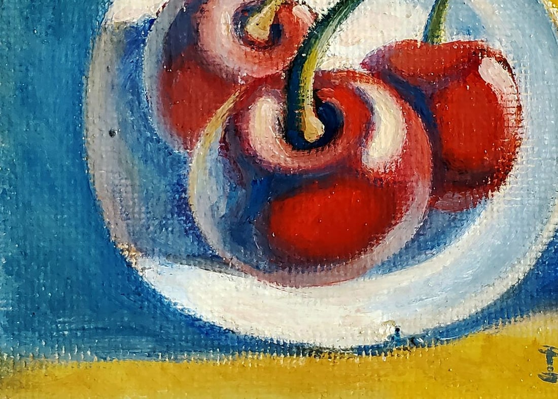Oil painting Cherries by the sea Daniil Litvinov - 6