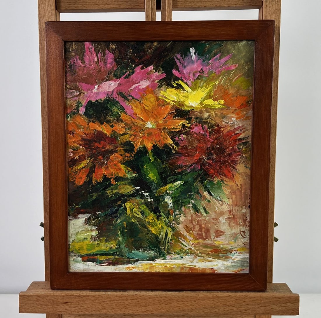 Oil painting Bouquet of multi colored flowers Vadim Aksenov (1 of 9)