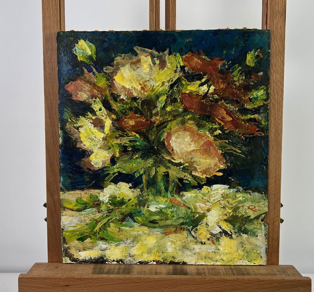 Oil painting A bouquet of flowers on the table Vadim Aksenov