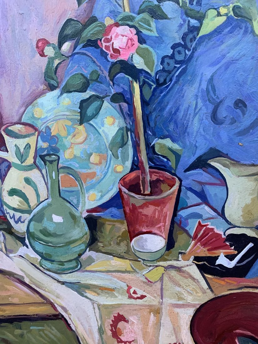 Oil painting Rose on the table Unknown artist - 4