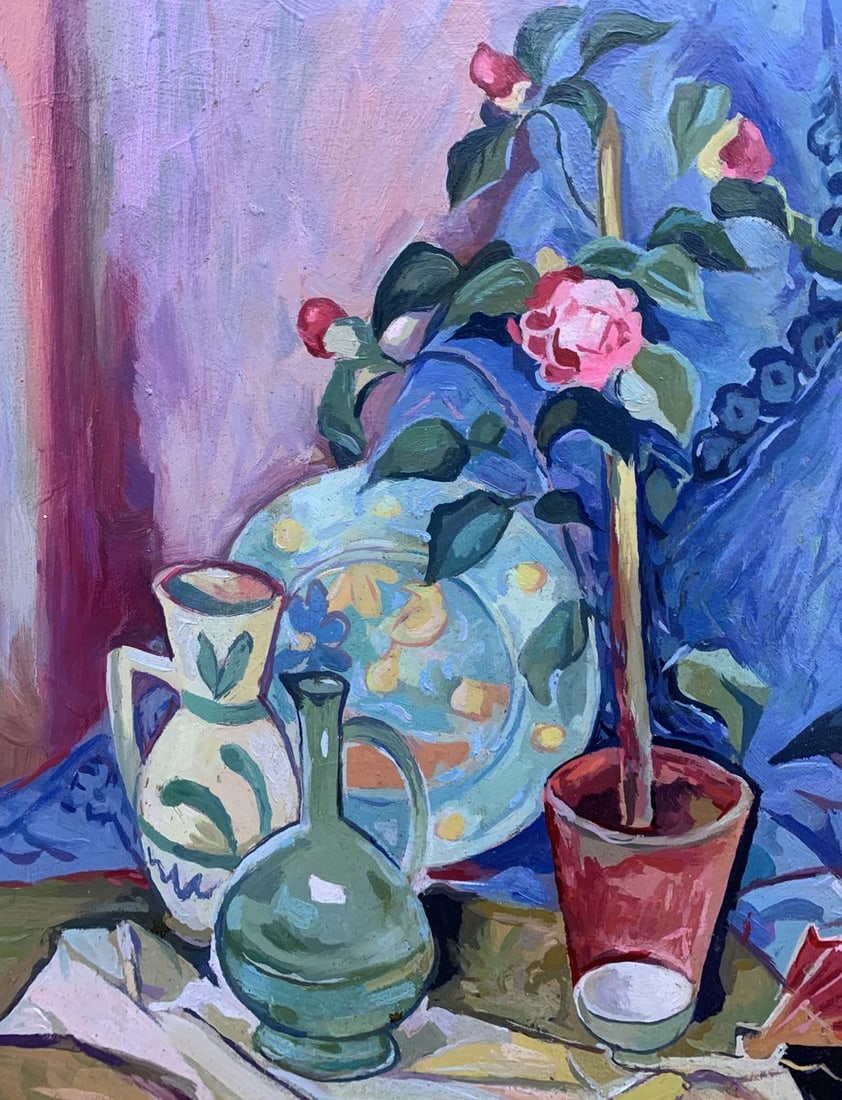 Oil painting Rose on the table Unknown artist - 5