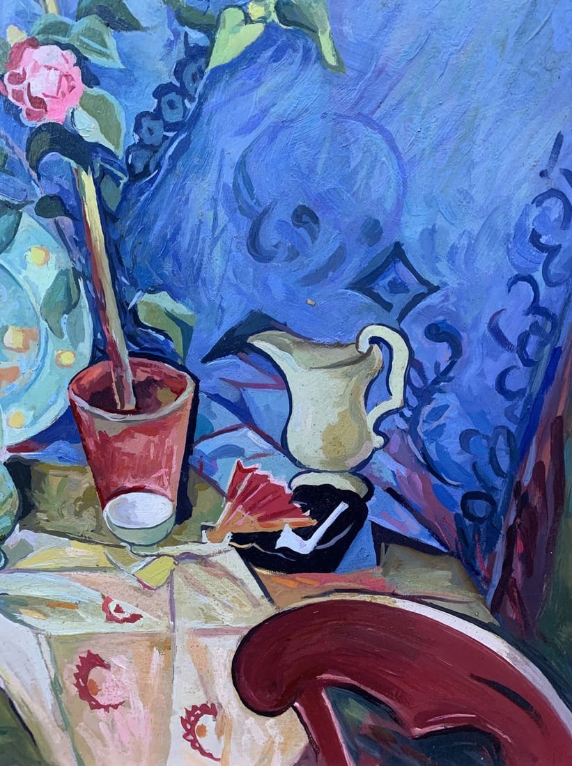 Oil painting Rose on the table Unknown artist - 9