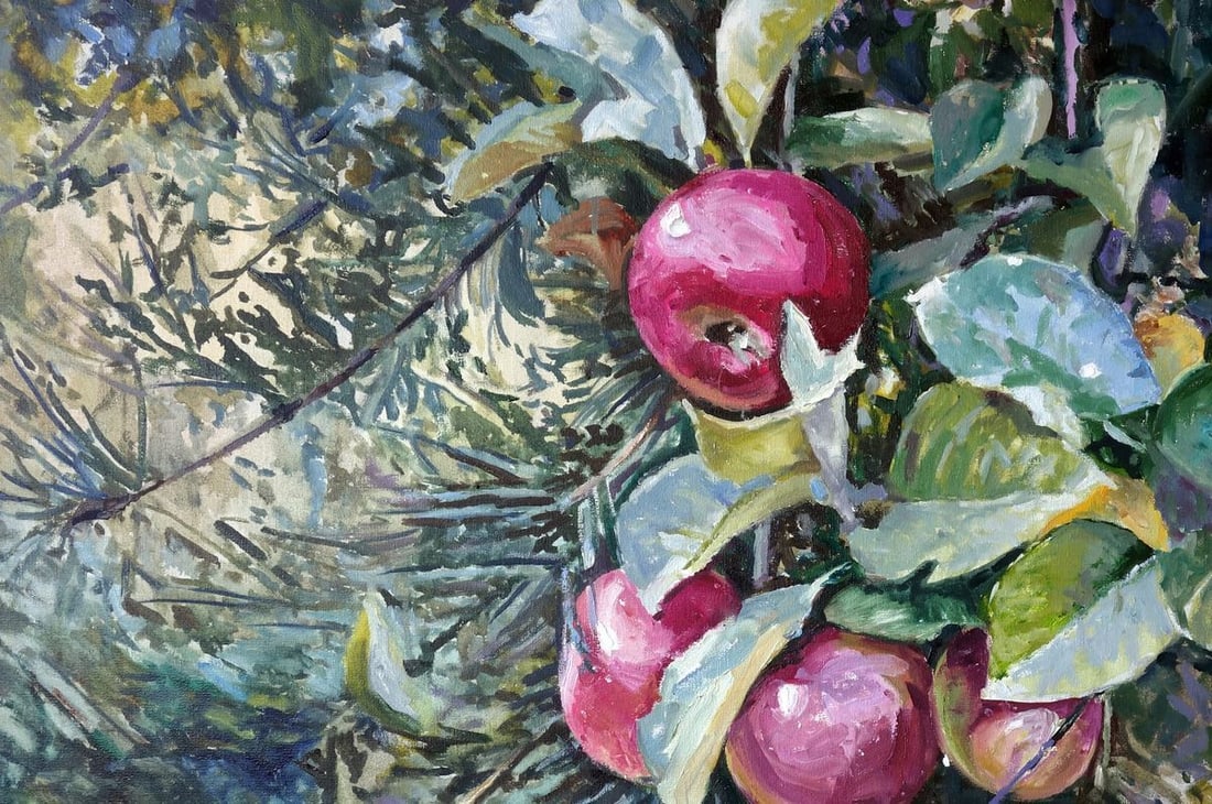 Oil painting September forest paradise apples Varvarov Anatoly Viktorovich - 4