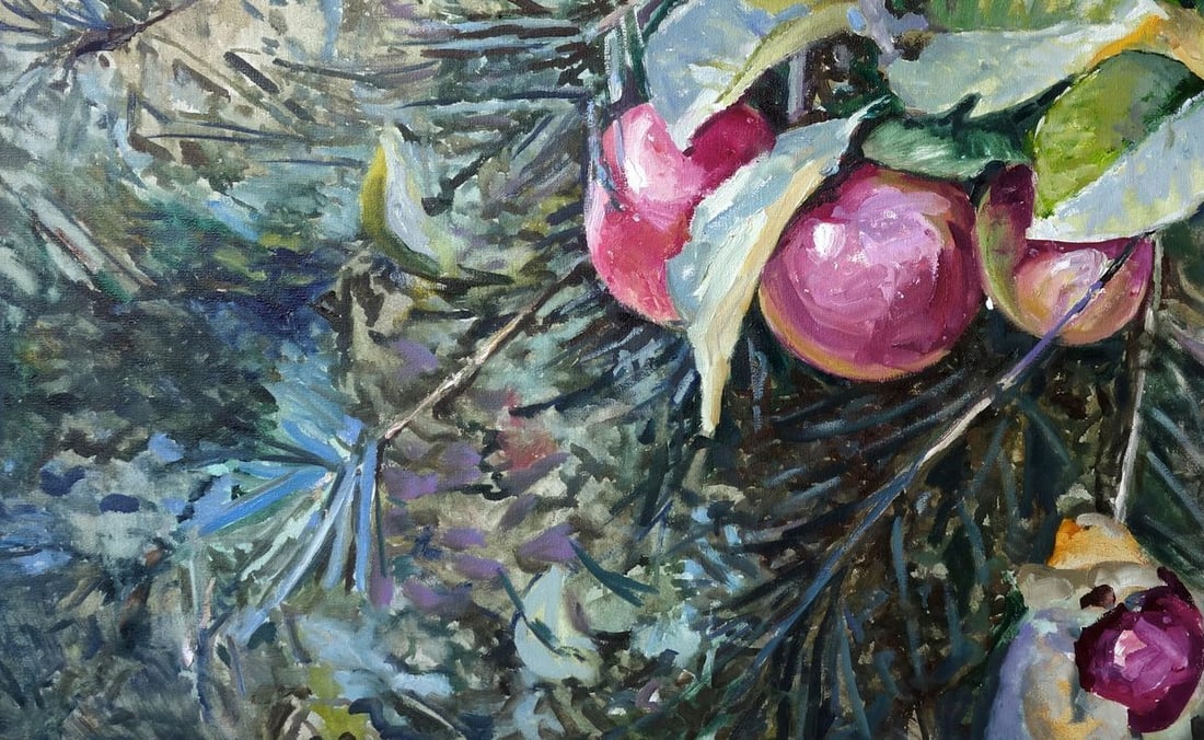 Oil painting September forest paradise apples Varvarov Anatoly Viktorovich - 6