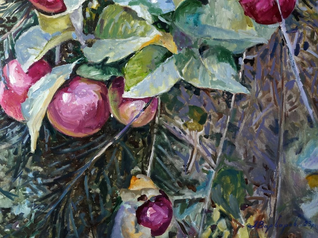 Oil painting September forest paradise apples Varvarov Anatoly Viktorovich - 7