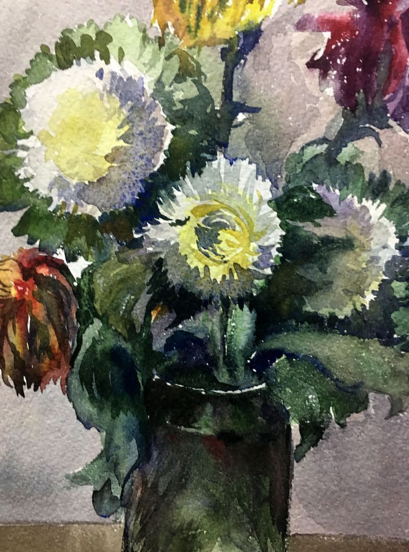 Watercolor painting Flowers in a vase Palazhchenko Irina - 3