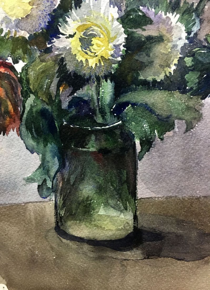 Watercolor painting Flowers in a vase Palazhchenko Irina - 4