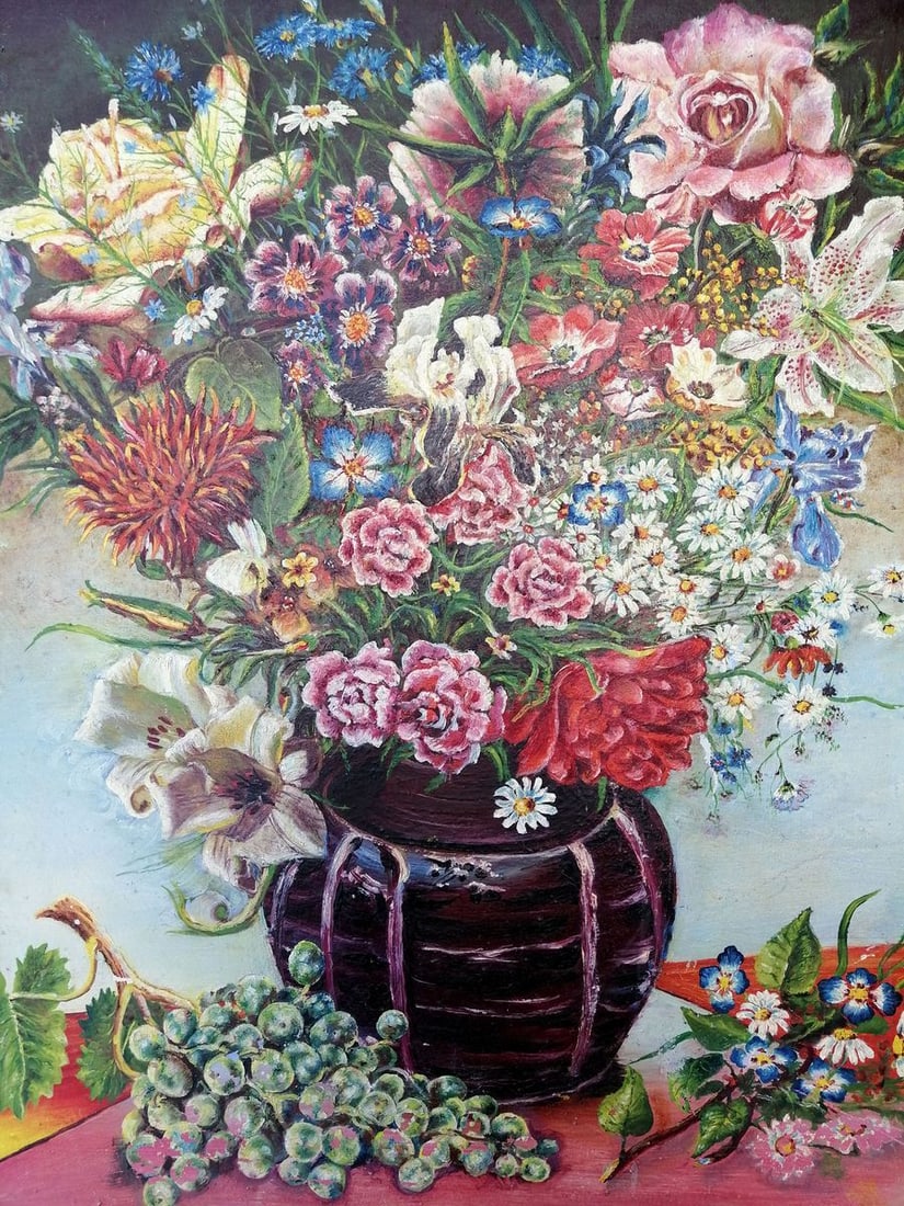 Oil painting Spring flowers Unknown artist - 2