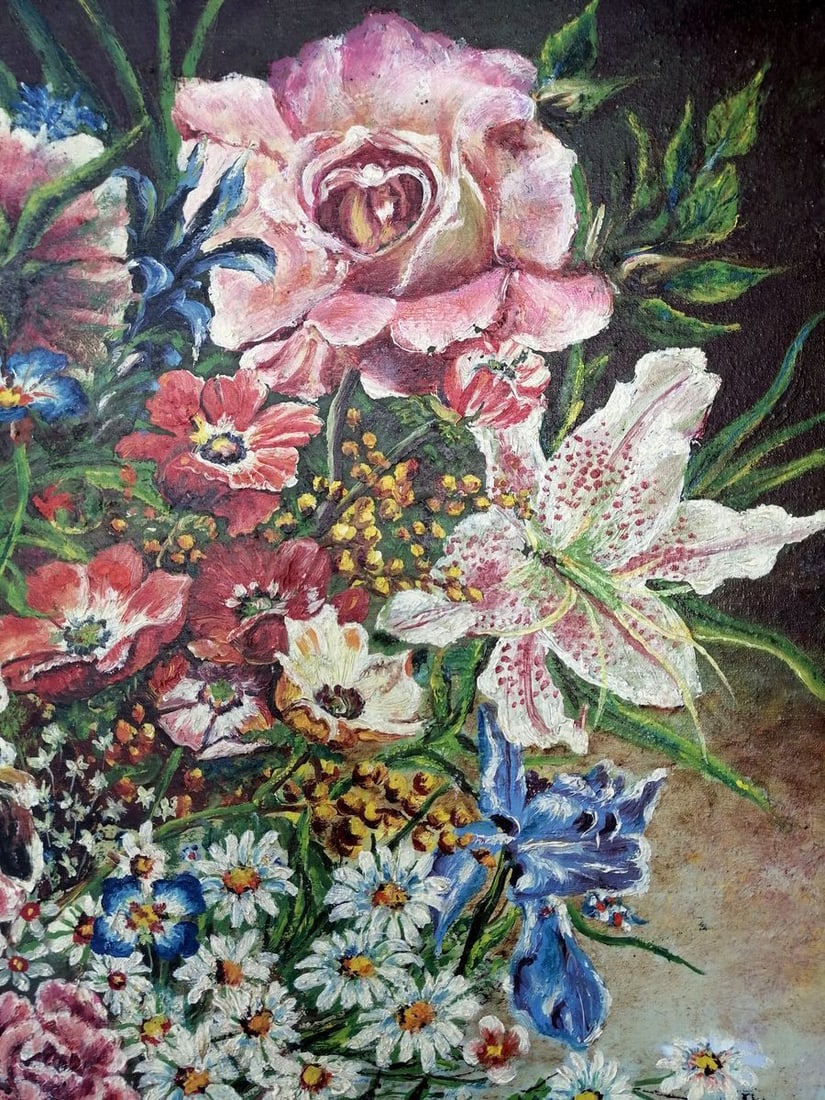 Oil painting Spring flowers Unknown artist - 3