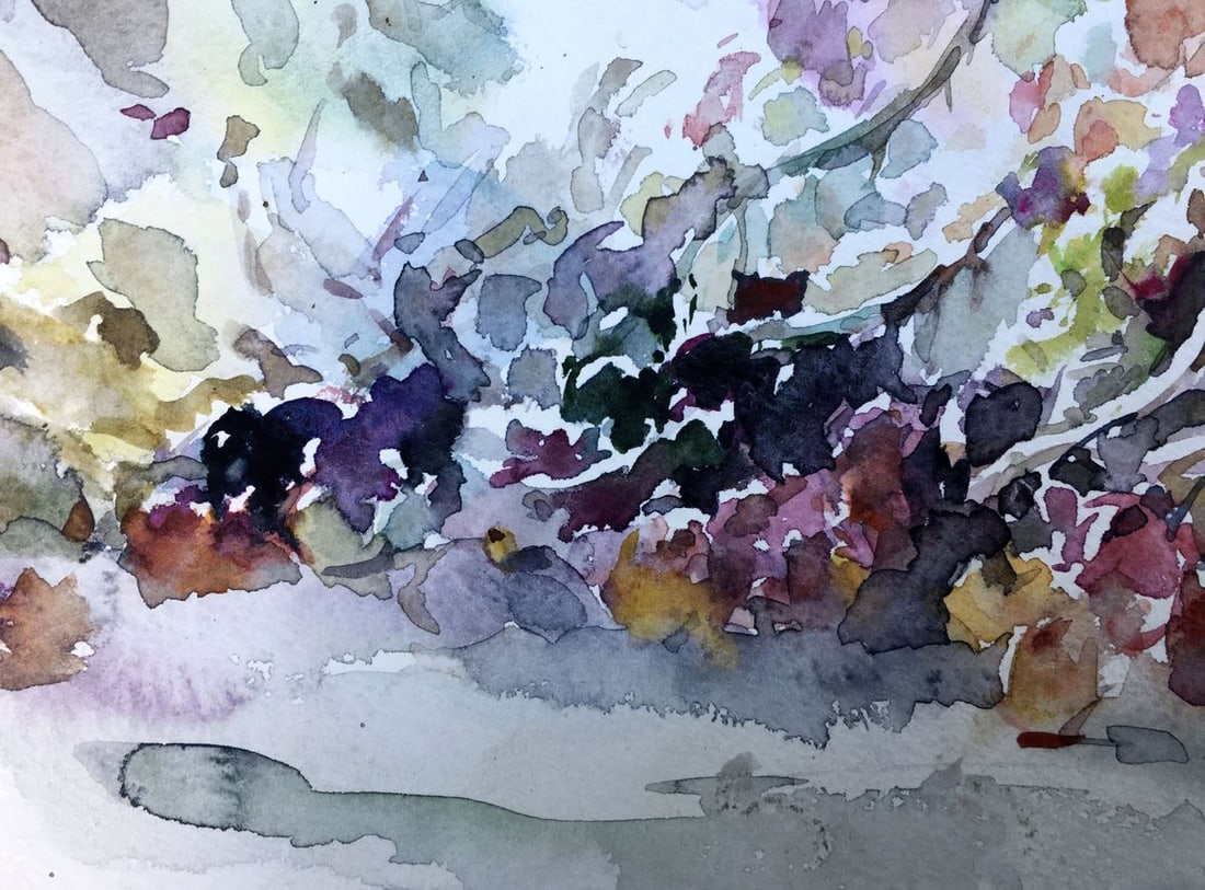 Watercolor painting Grapes on the table Viktor Mikhailichenko - 3