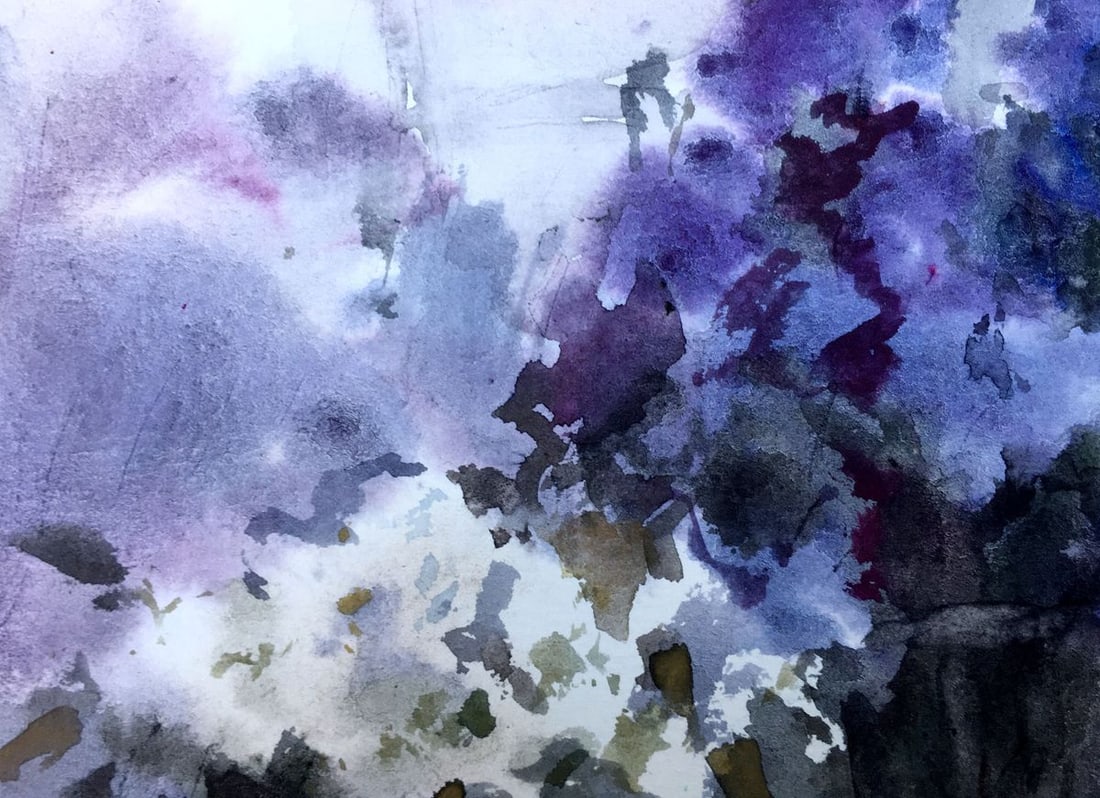 Watercolor painting Lilac and chamomile Viktor Mikhailichenko - 2