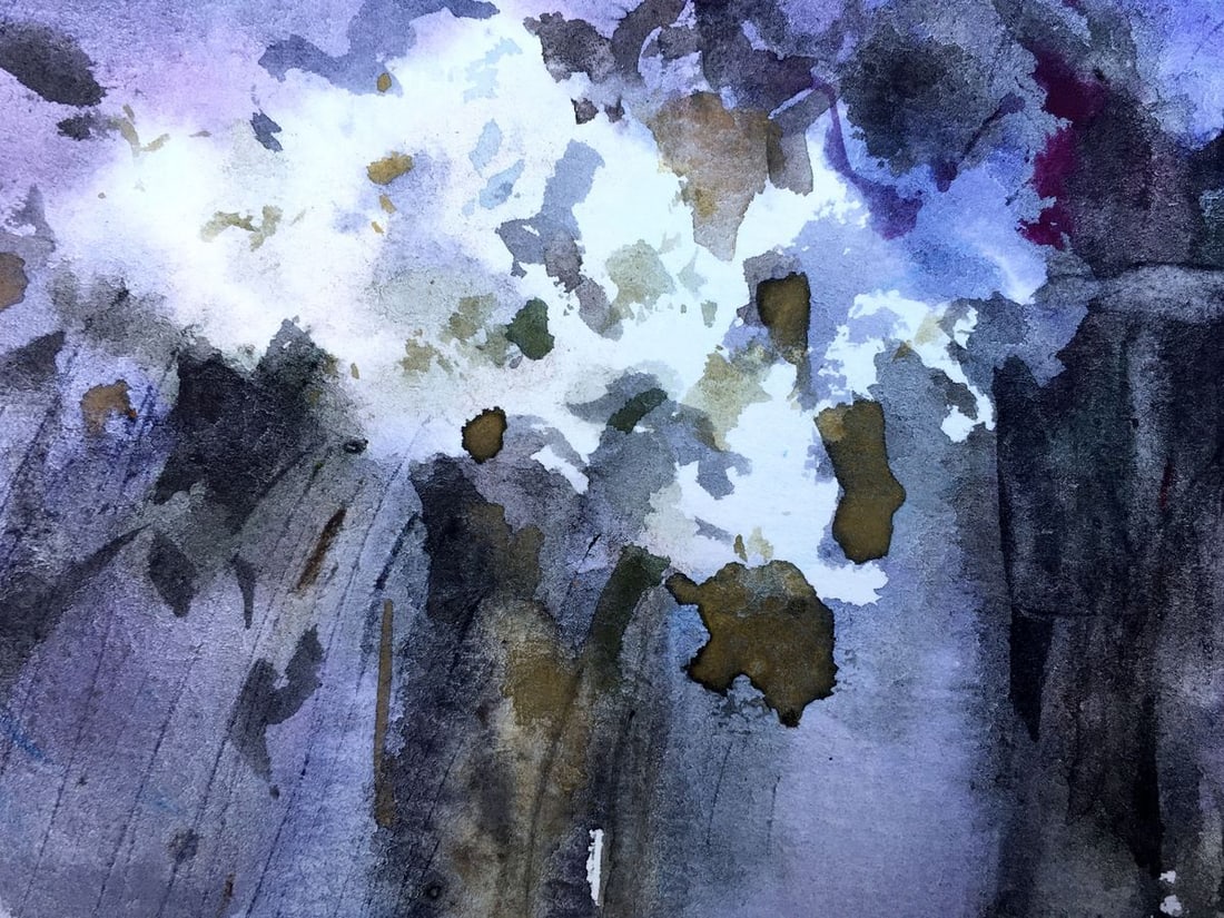 Watercolor painting Lilac and chamomile Viktor Mikhailichenko - 3