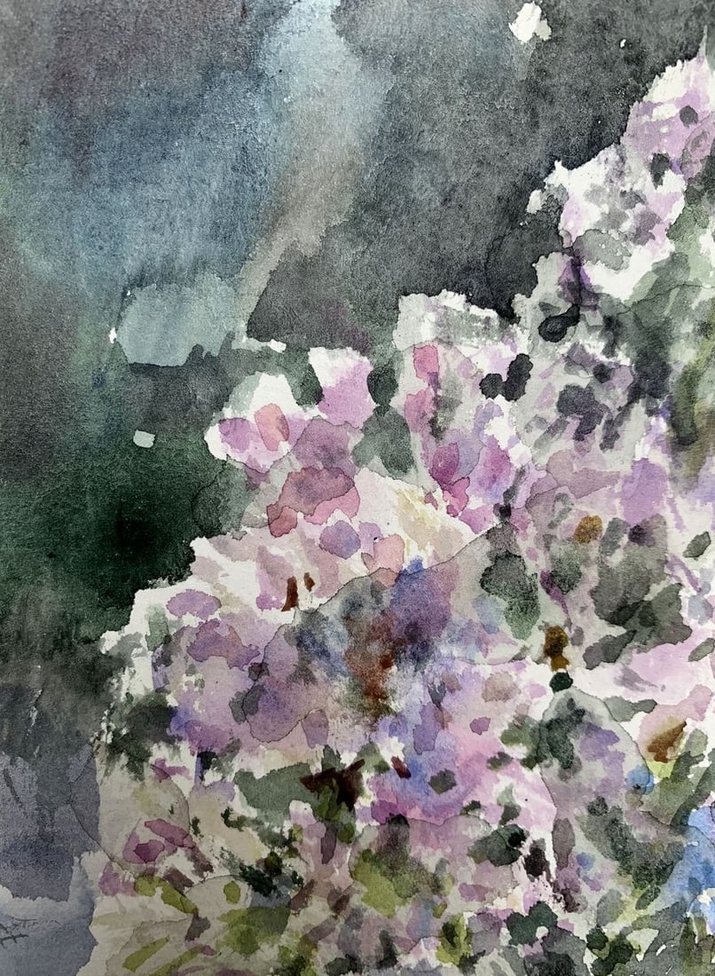 Watercolor painting Lilac bouquet Viktor Mikhailichenko - 2