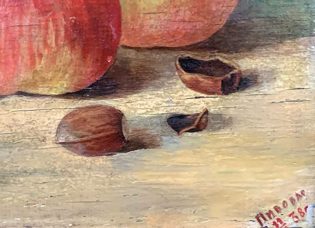 Oil painting Grapes and apple Pivovar - 5