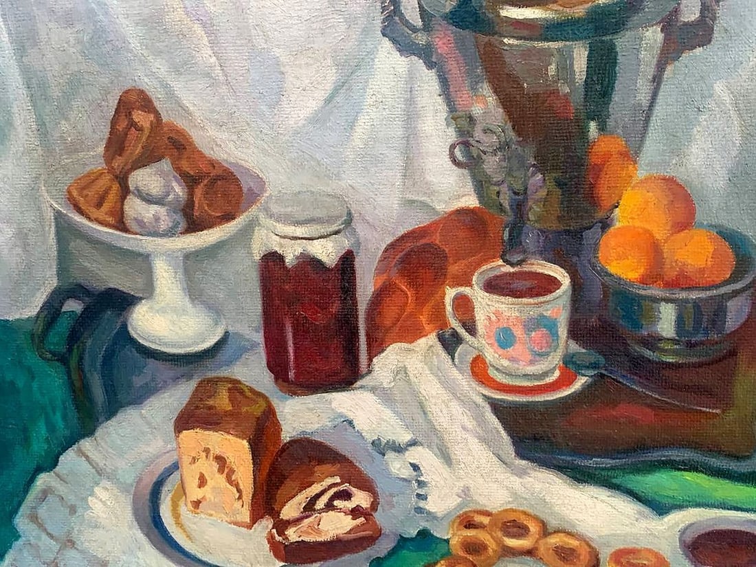 Oil painting Still life with a samovar Kerzhner Alexander Khaskelevich - 3