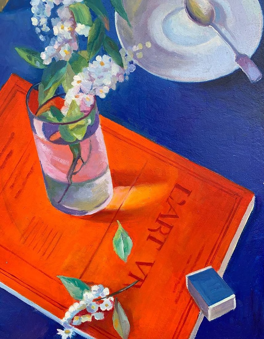 Oil painting Still life on a red folder Petrovsky K. - 6