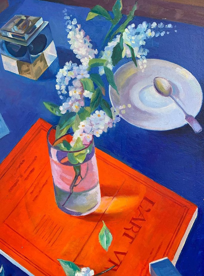 Oil painting Still life on a red folder Petrovsky K. - 7