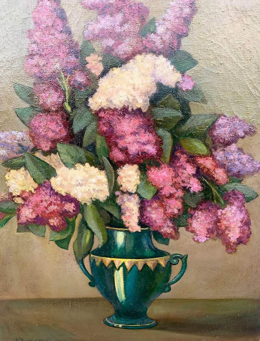 Oil painting Still life with lilac Leonid Ilyich Chichkan - 4
