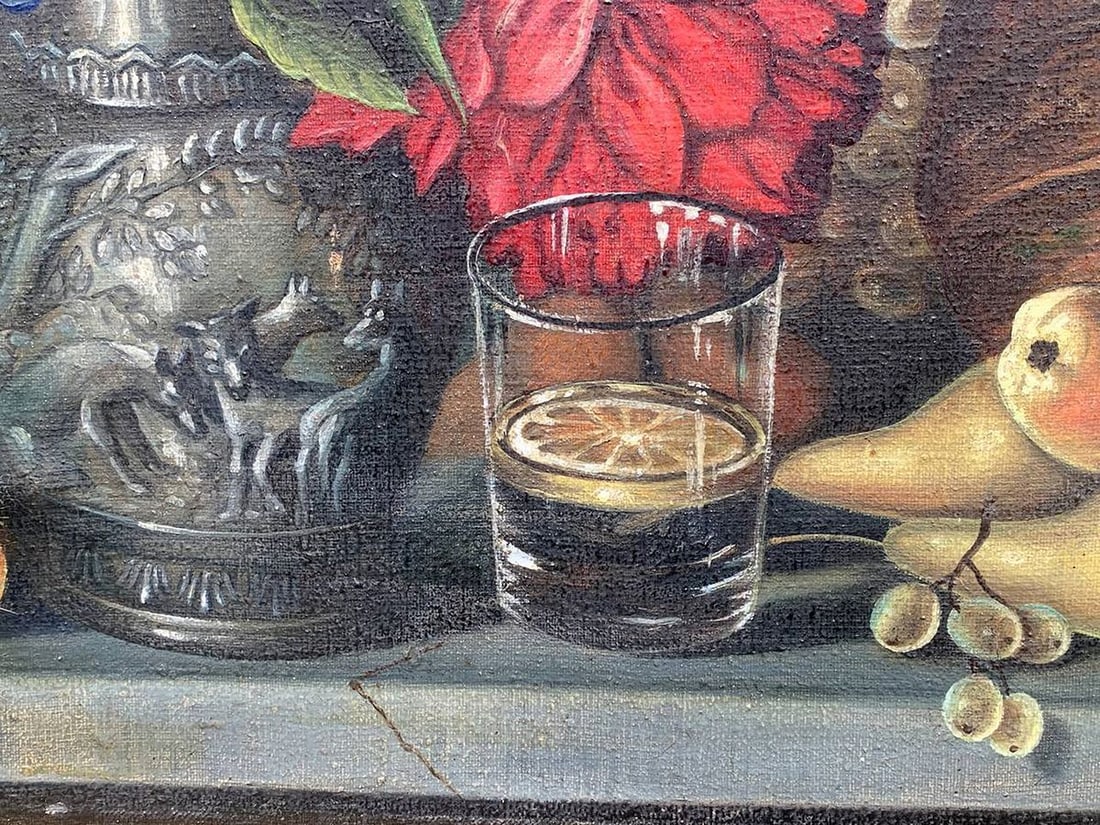Oil painting Flowers and fruits Unknown artist - 10