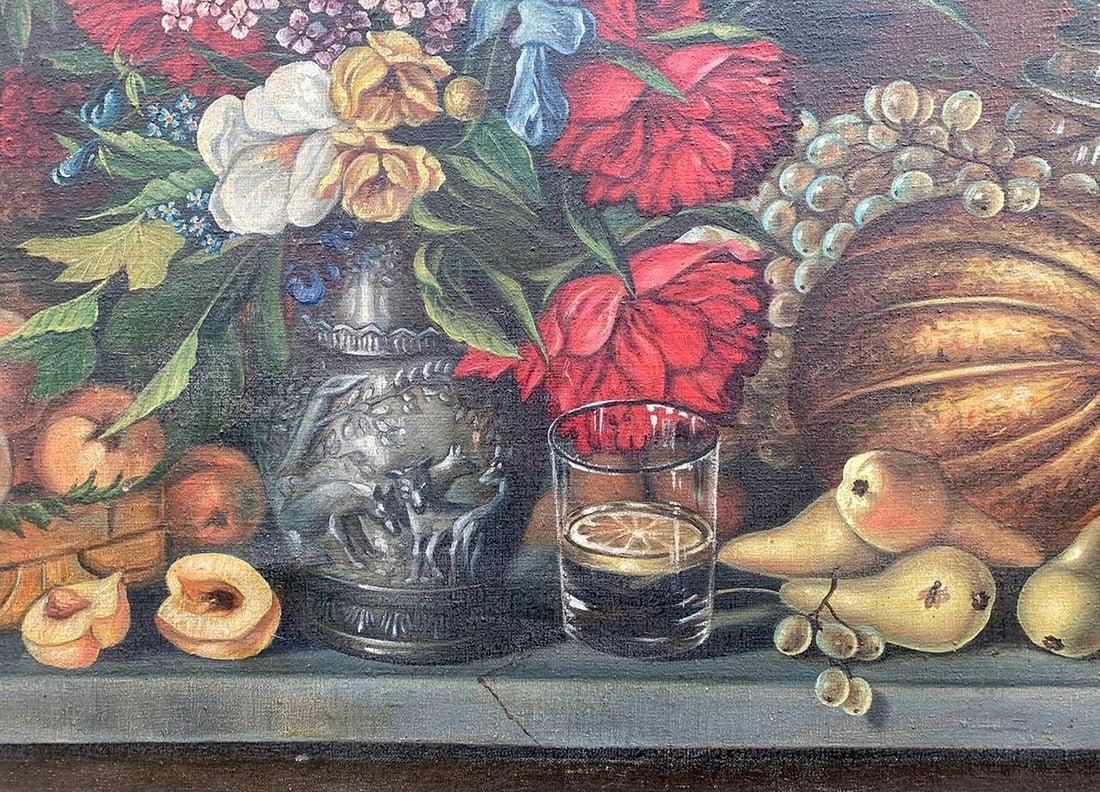 Oil painting Flowers and fruits Unknown artist - 4