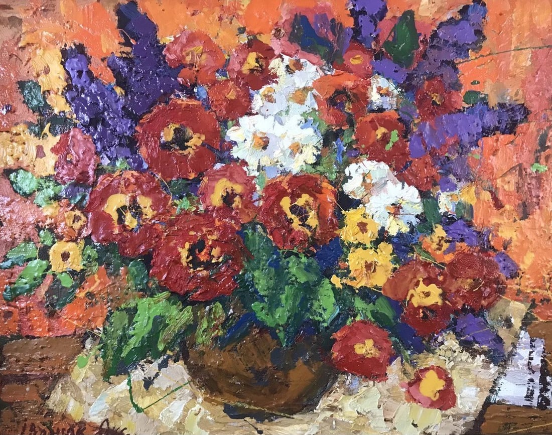 Oil painting Red poppies Kalenyuk ?ksana: Title: Oil painting Red poppies Kalenyuk ks n Description: Kalen 759 *** ABOUT THIS PAINTING *** * TITLE: "Red poppies" * ARTISTS: Kalenyuk Oksana * SIZE: 40x50 cm/'15.74x19.68 inches' * MEDIUM: oil, 