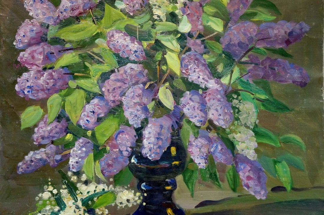 Oil painting Lilac bouquet - 3