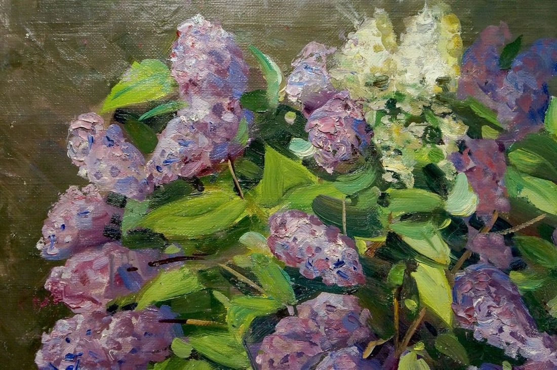 Oil painting Lilac bouquet - 4