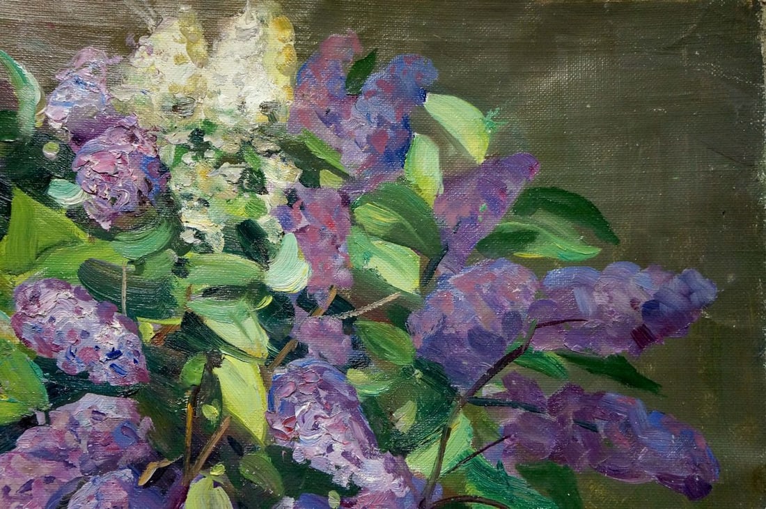 Oil painting Lilac bouquet - 5