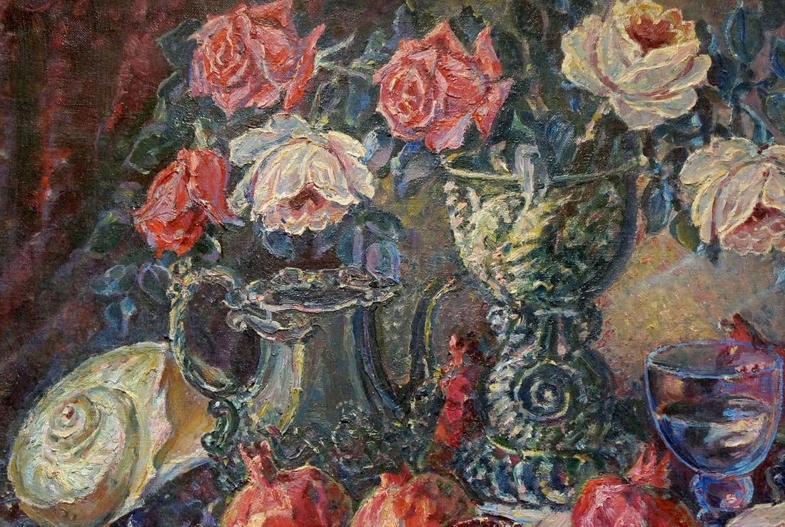 Oil painting Roses and fruits Tytarenko Odarka Anatoliivna - 3