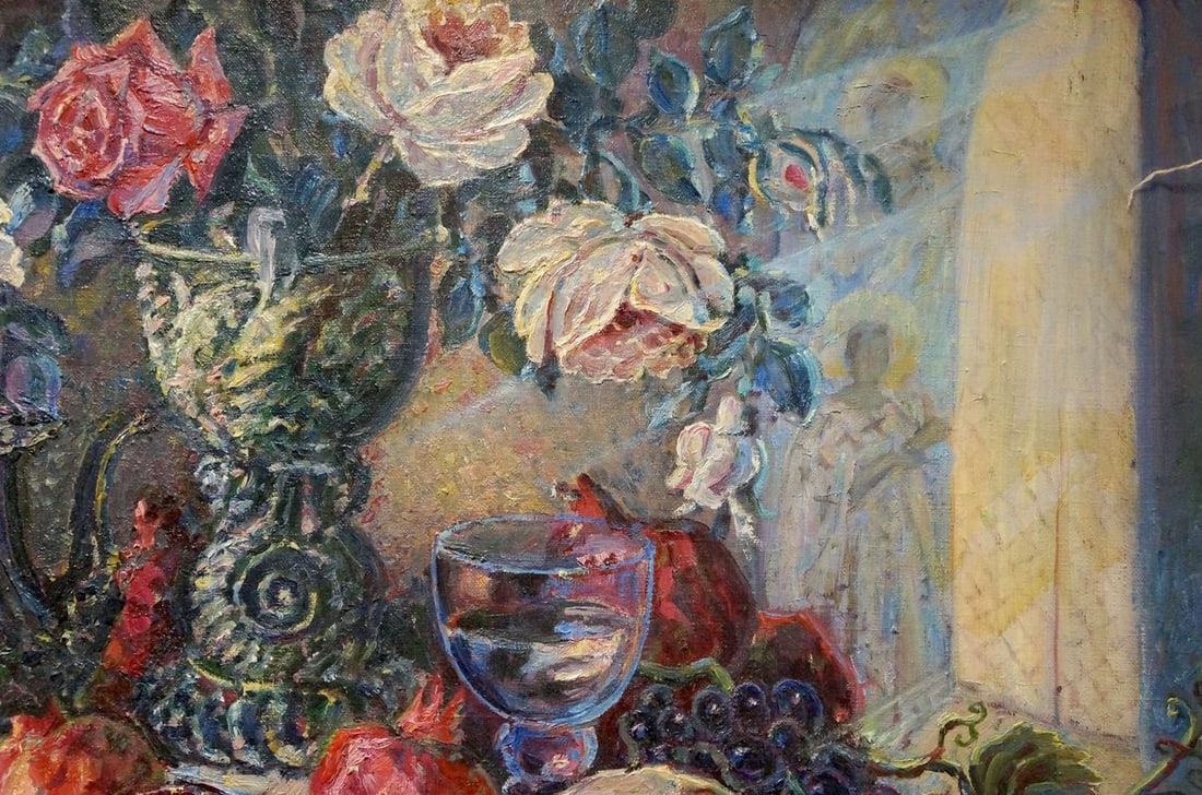 Oil painting Roses and fruits Tytarenko Odarka Anatoliivna - 4