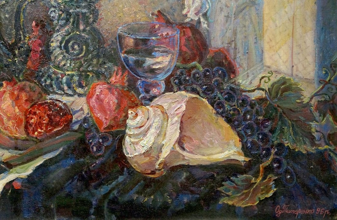 Oil painting Roses and fruits Tytarenko Odarka Anatoliivna - 5