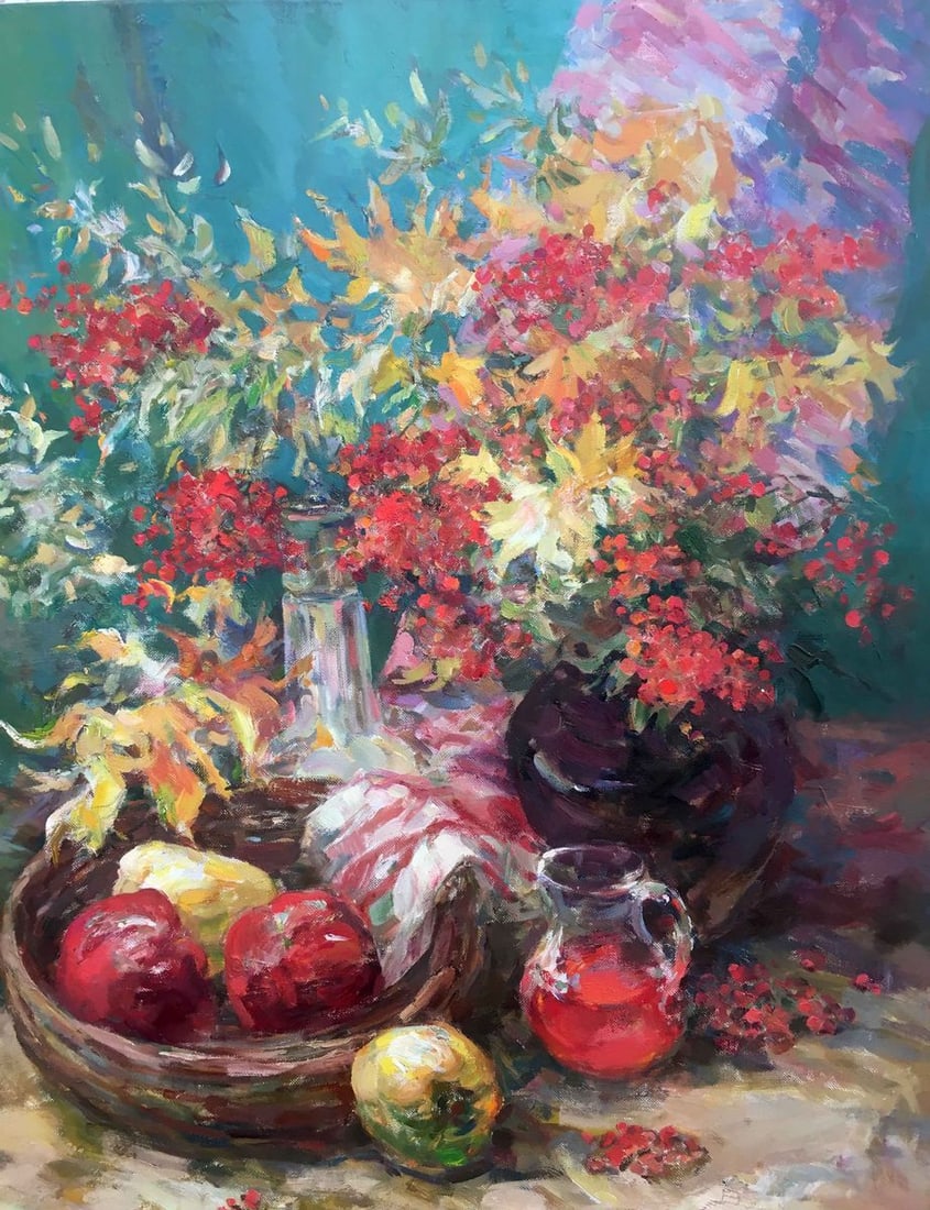 Autumn still life oil painting - 3
