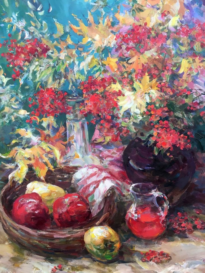 Autumn still life oil painting - 4